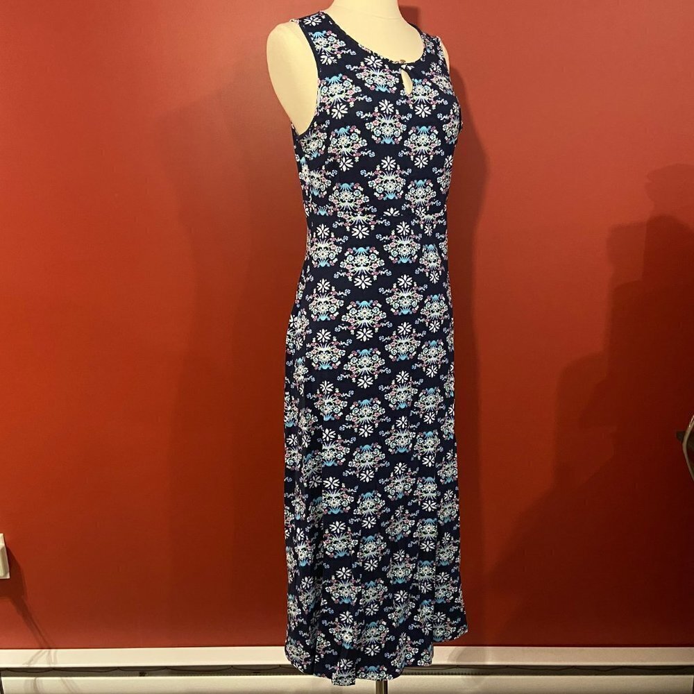 Talbots Petites Women's Blue Floral Maxi Dress - Size LP - NWT